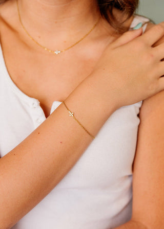 CZ Cross Bracelet