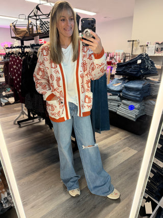 Pumpkins Pocket Cardigan