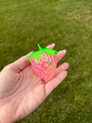 Small Glitter Sugar Strawberry Squishy
