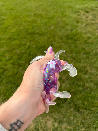 Glitter Flower Crab Squishy
