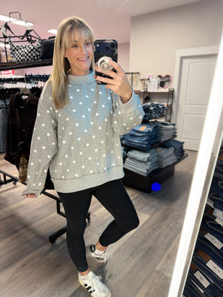 Oversized Polka Dot Scuba Pullover