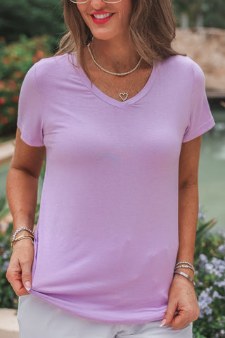 PREORDER- Jess Lea Basic Tee- Lavender
