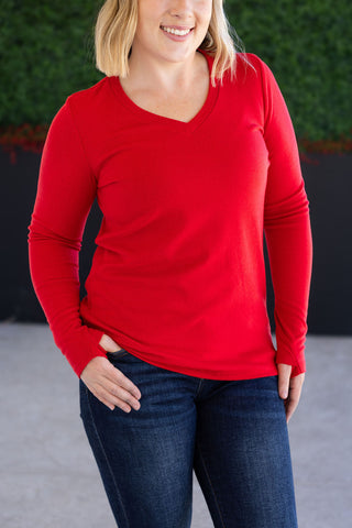 Leah Long Sleeve Top - Red