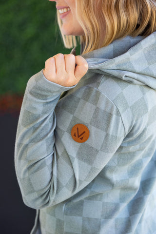 HalfZip Hoodie - Olive Checkers