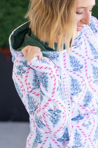 Hailey Pullover Hoodie - Candy Cane Lane