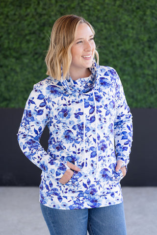 Soft Funnel Neck - Sapphire Floral
