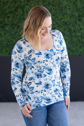 Alyssa Long Sleeve Top - Sapphire Floral