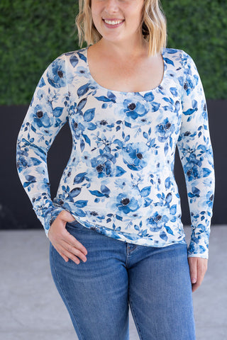 Alyssa Long Sleeve Top - Sapphire Floral