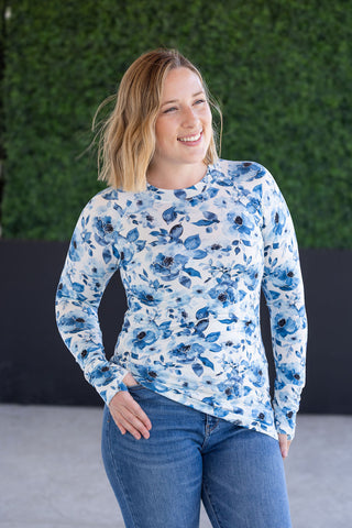 Blair Long Sleeve Top - Sapphire Floral