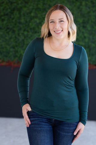 Alyssa Long Sleeve Top - Hunter Green