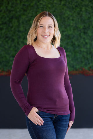Alyssa Long Sleeve Top - Plum