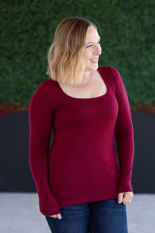 Alyssa Long Sleeve Top - Burgundy