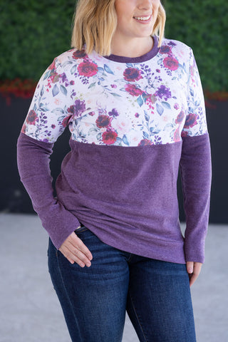 Natalie Pullover - Burgundy Bloom and Plum