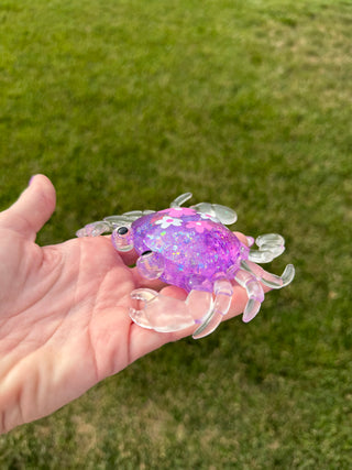 Glitter Flower Crab Squishy