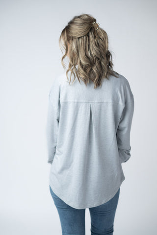 Brenna Button Down Top - Grey
