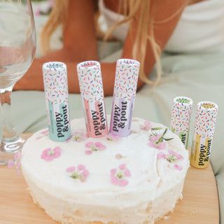 Poppy + Pout Vegan Lip Balm - Birthday Confetti Cake