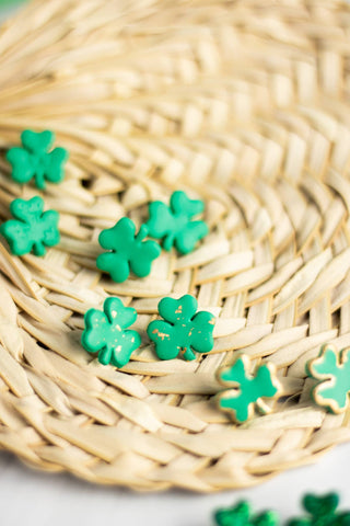 Shamrock Studs: Gold Lined