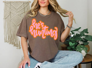 He’s Hunting Neon Stacked Graphic Tee