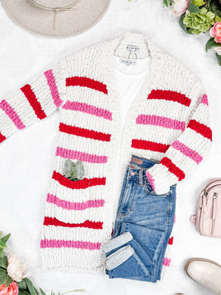 Stripe Cardigan - Valentine's Day