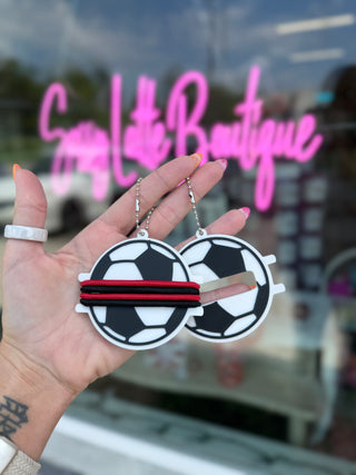 3D Printed Soccer Hair Tie & Bow Holder Keychain
