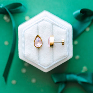 Pink Gem Stud Earrings