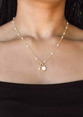 Pearl Chain Necklace - Threader Chain for Charms and Initials