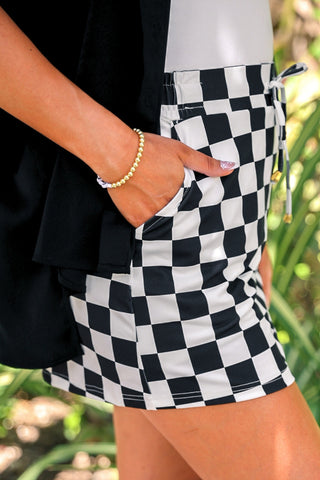 Checkerboard Checkered Skort