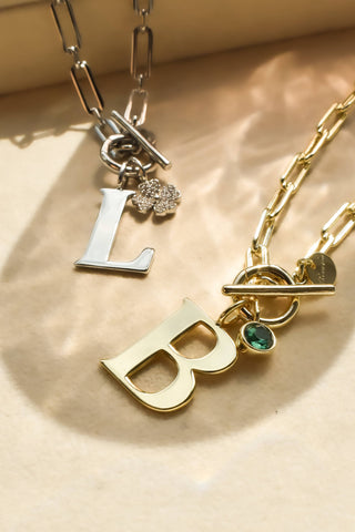 All-American Initial Charm: Gold / K