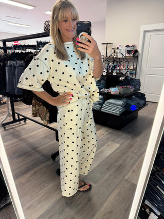 Heavy Scuba Polka Dot Short Sleeve Set