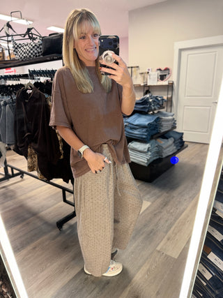 Oversized Mineral Washed Scuba Barrel Lounge Pants