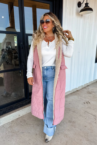 PREORDER: Reversible Sherpa Puffer Vest