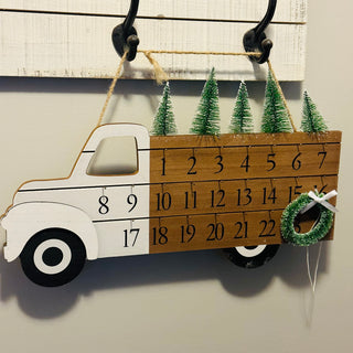 Woodland Tree Truck Christmas Calendar Hanger