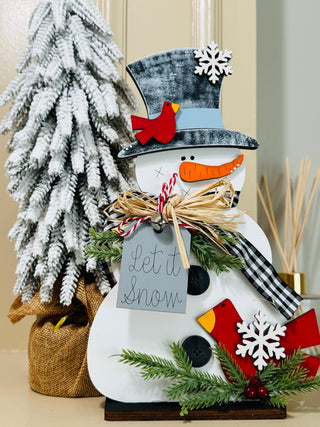 Cardinal Snowman Shelf Sitters