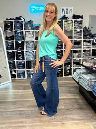 Risen Mid Rise Wide Leg Jean