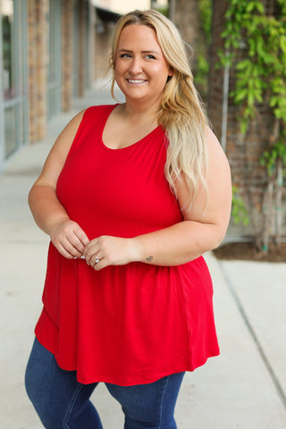 Renee Ruffle Tank - Red