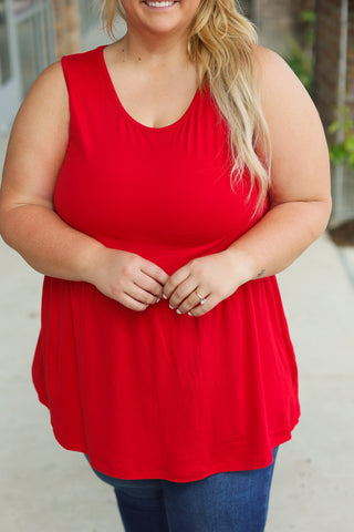 Renee Ruffle Tank - Red