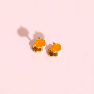 Tiny Pumpkin Flatback Earrings