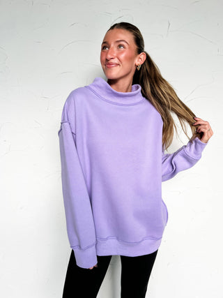 Mock Neck Sweatshirt - Lavender