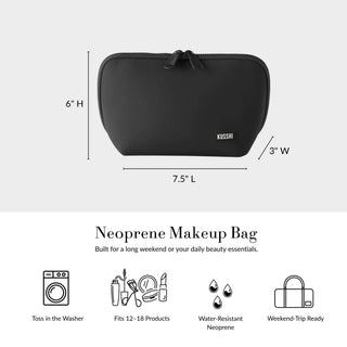 Neoprene Makeup Bag-Black/Pink