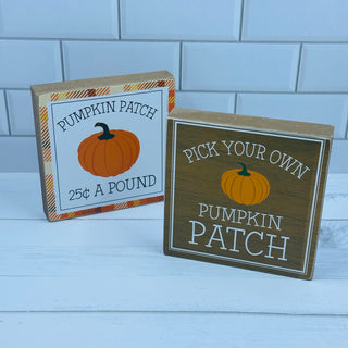 Pumpkin Patch Block Signs