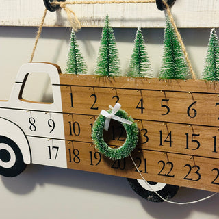 Woodland Tree Truck Christmas Calendar Hanger