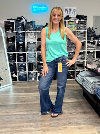 Risen Mid Rise Wide Leg Jean