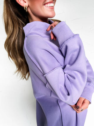 Mock Neck Sweatshirt - Lavender