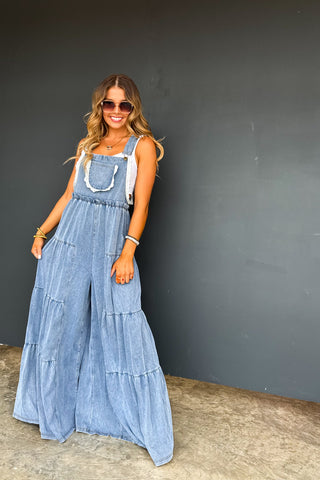 Boho & Lace Denim Overalls