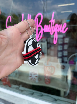 3D Printed Soccer Hair Tie & Bow Holder Keychain