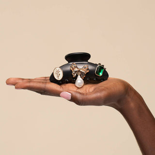 KitschPop™️ Curved Claw Clip 7pc Set Vintage - Black