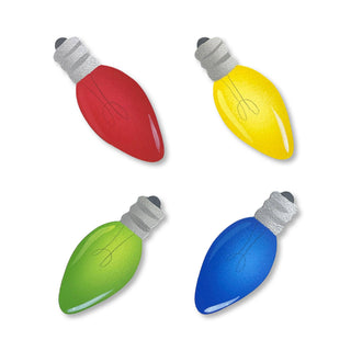 Christmas Light Bulb Mini Art Pop Magnets Set of 4: Classic