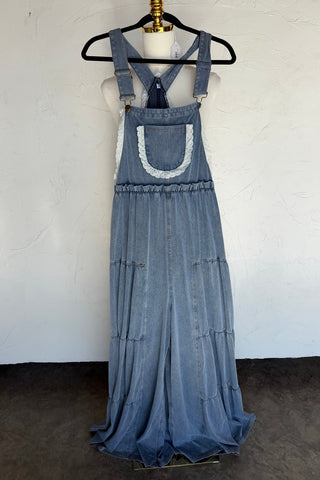 Boho & Lace Denim Overalls
