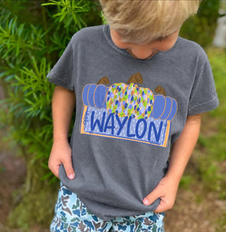 Boy Pumpkin Nameplate Graphic Tee