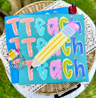 Teach Stacked with Pencil Graphic Tee